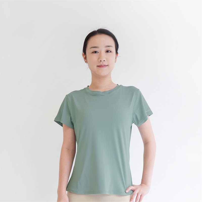【Mukasa】DURABLE 簡約短袖運動上衣 - 忘憂草 - MUK-22041 - 女運動上衣/背心 - 其他材質 綠色