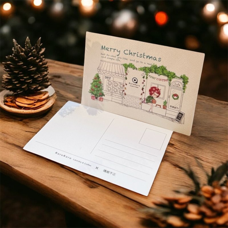 KuruKuru Coffee × 瑪姬不正 聖誕聯名明信片 - 卡片/明信片 - 紙 