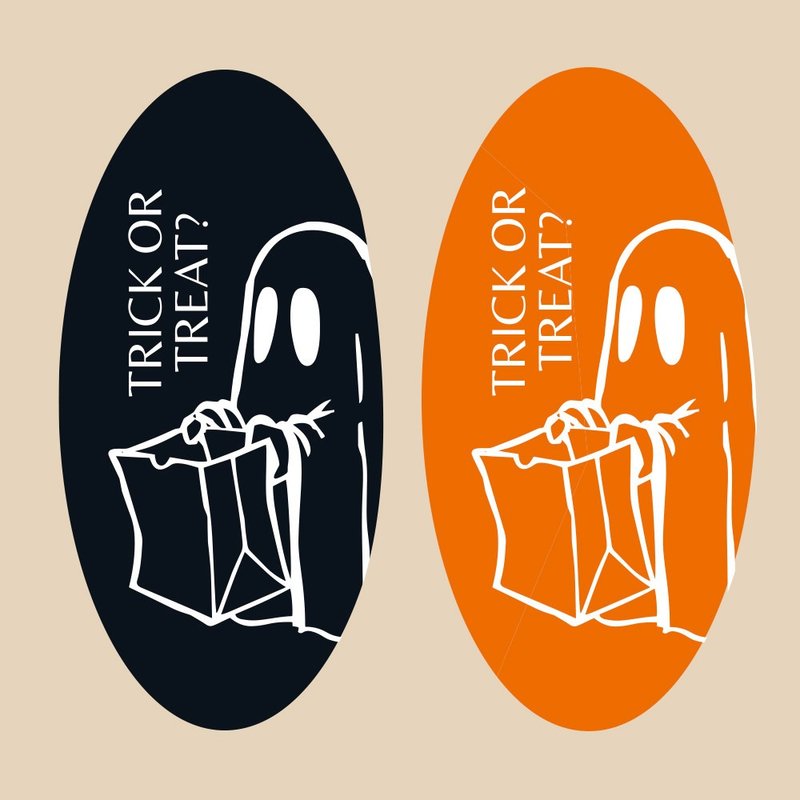 Halloween sticker oval Halloween packaging deco gift oval small(45sheets)ステッカー - Stickers - Paper Multicolor