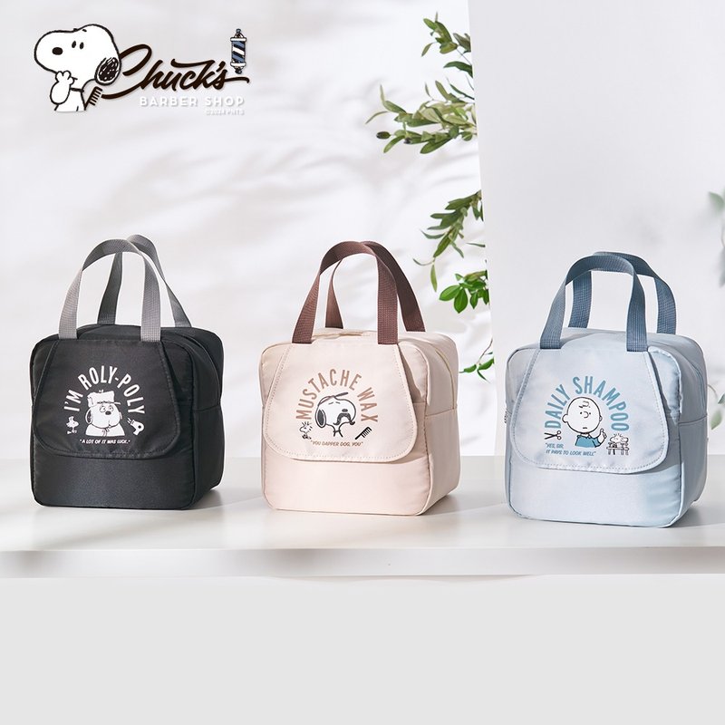 SNOOPY史努比 復古理髮廳手提大容量保溫袋(內PEVA) - 手提包/手提袋 - 聚酯纖維 