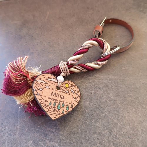 ミニマリスト個性化トランクタグ ねじれたゴールドレッドコードと