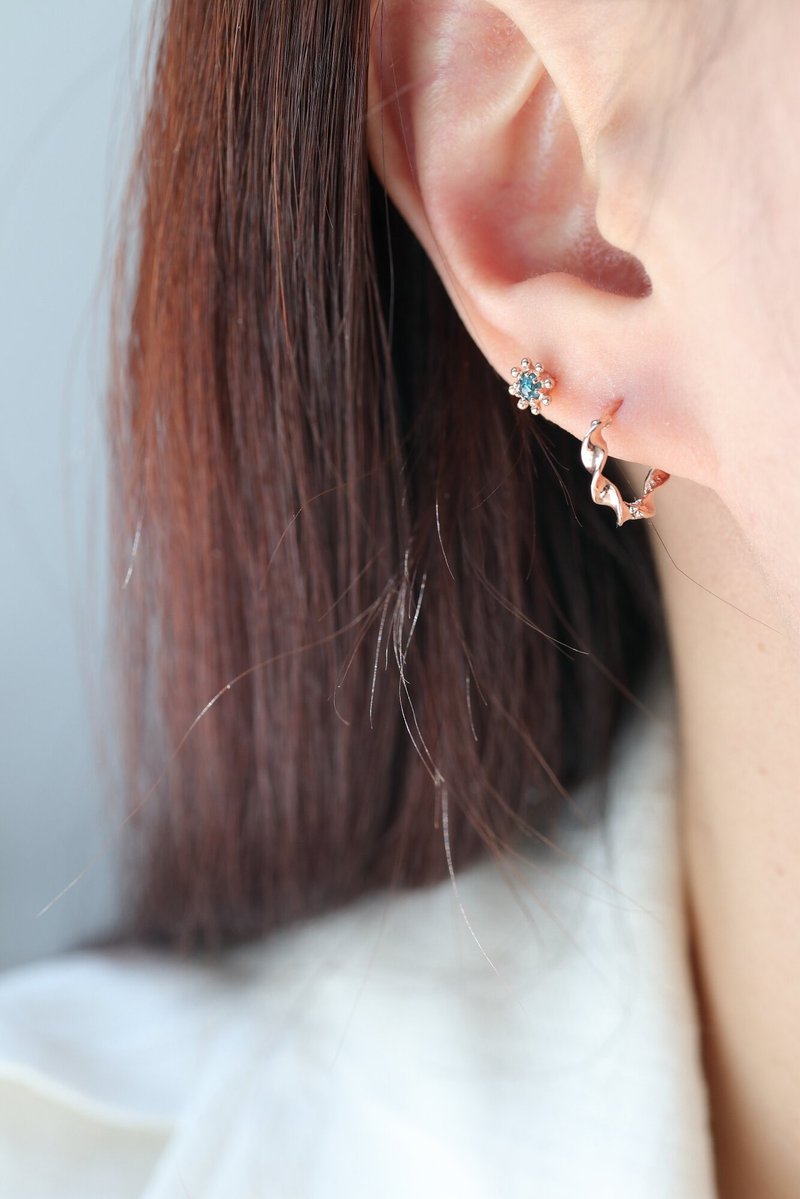 14K Spiral Earring 螺旋耳扣耳環(內徑10mm) - 耳環/耳夾/耳骨夾 - 貴金屬 金色