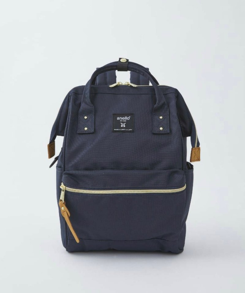 Anello - Cross Bottle系列 經典口金闊口背包 ATB0197Z 深藍 - 後背包/背包/書包 - 聚酯纖維 藍色