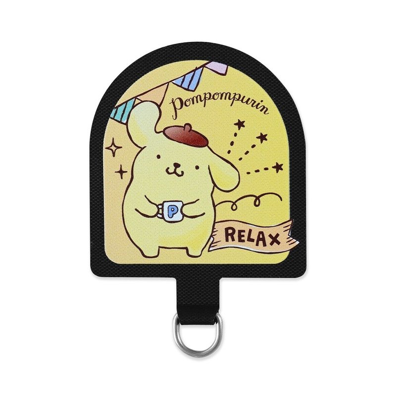 PomPomPurin 布丁狗 放鬆下午茶 掛繩片 手機掛繩片 - 手機配件 - 其他人造纖維 黑色