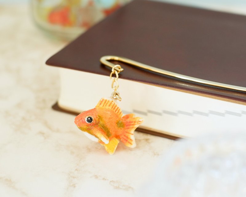 和紙小物　しおり　金魚　リュウキン/琉金 - 書籤 - 紙 橘色