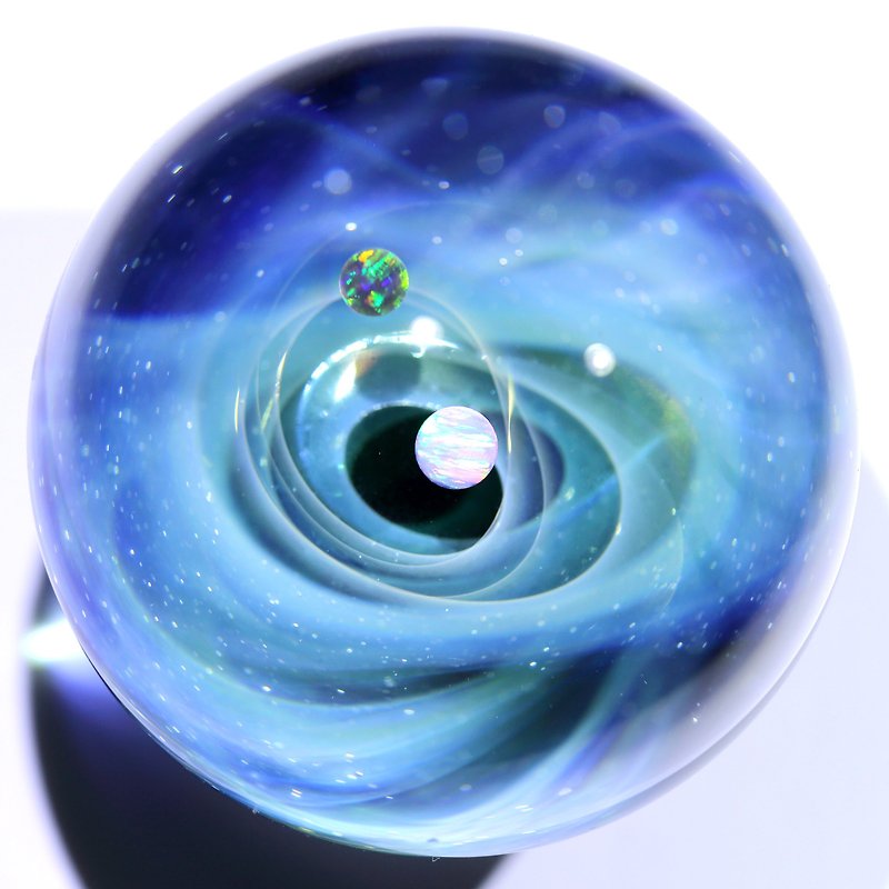 50mm Galaxy Glass Marble no.M154 - ของวางตกแต่ง - แก้ว สีน้ำเงิน