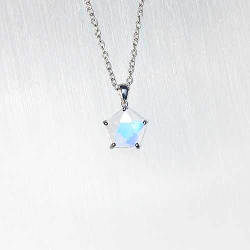 星型ブルーライトムーンストーンネックレス925スターリング