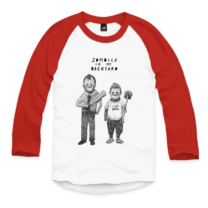 Shaun & Ed-White/Red-3/4 Sleeve Baseball T-Shirt - Men's T-Shirts & Tops - Cotton & Hemp White