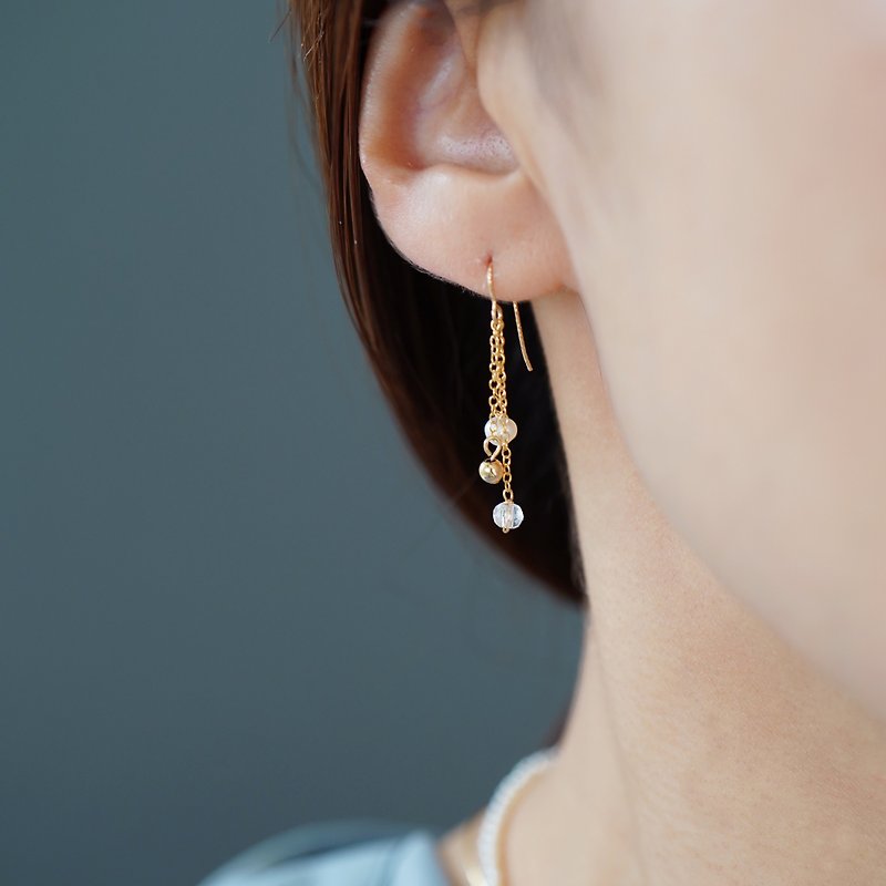 14kgf sway earrings - Earrings & Clip-ons - Pearl Gold