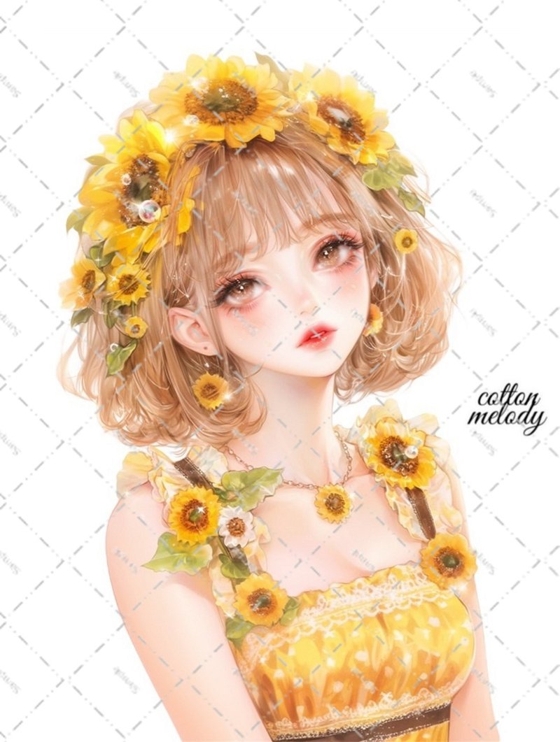 original sticker no.5862 人物ステッカー オリジナルステッカー 人物ステッカー 女の子ステッカー オリジナル人物ステッカー - 貼紙 - 紙 
