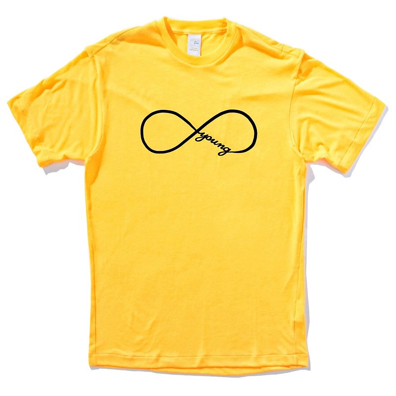 Forever Young infinity #2 短袖T恤 黃色 永遠年輕 文青禮物 - T 恤 - 棉．麻 黃色