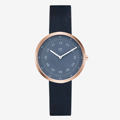 Storm Cloud 34mm navy blue Italian belt Swiss movement sapphire anti-flower glass