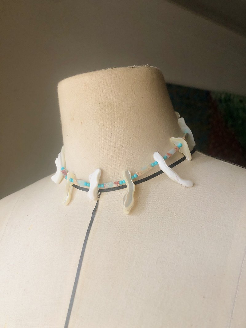 Beaded Necklace-Shawan - Necklaces - Shell Blue