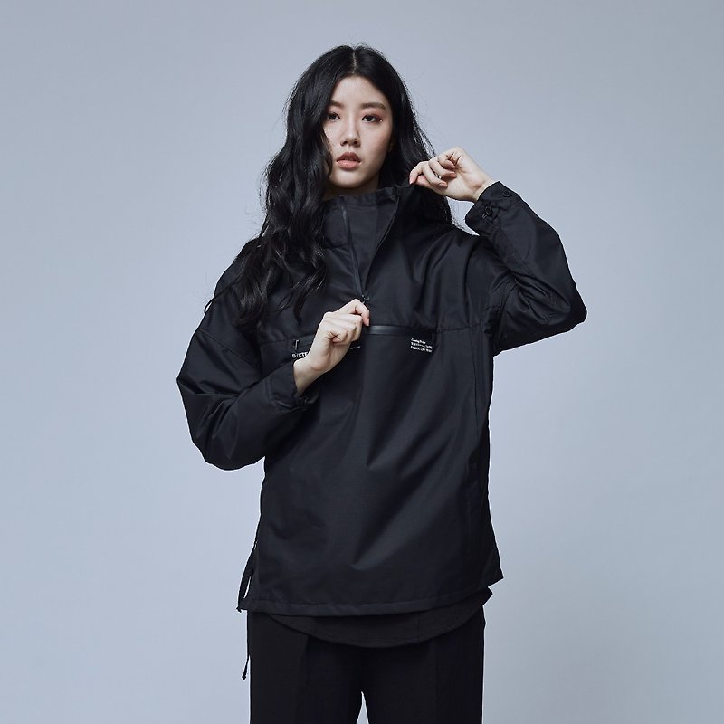 PHABLIC x DYCTEAM - 3M Anorak 日本設計師聯名防水衝鋒衣 - 中性衛衣/T 恤 - 聚酯纖維 黑色