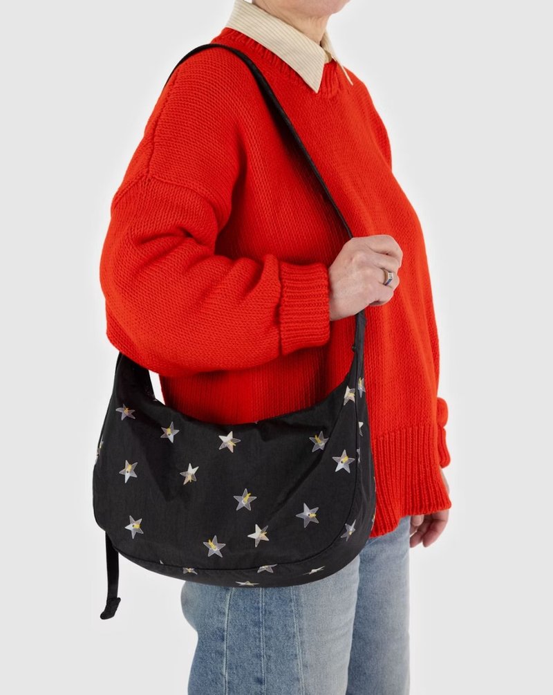 BAGGU - Nylon Crossbody Moon Bag - Stars - Messenger Bags & Sling Bags - Waterproof Material Black