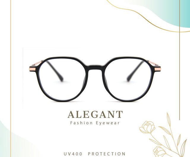 文芸レトロな半透明のパープルブラウンTR90軽量幾何学フレームUV400