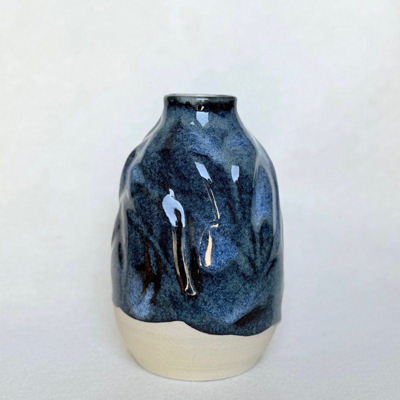 深海迷途。手工陶瓷花瓶 花器 花道道具 陶藝 教師節禮物 - 花瓶/花器 - 瓷 藍色