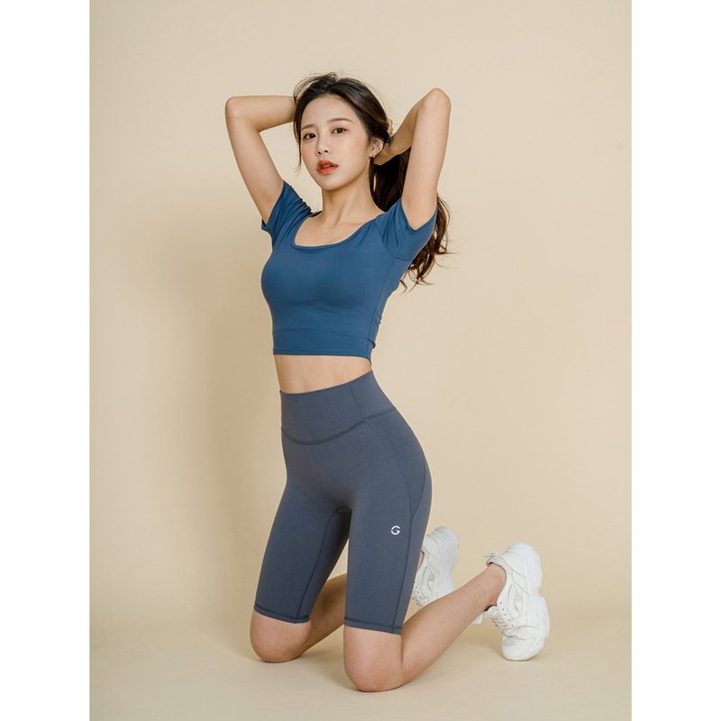 [GRANDELINE] EL-touch half car pants - Stone Gray - PT501 - Women's Yoga Apparel - Polyester Gray