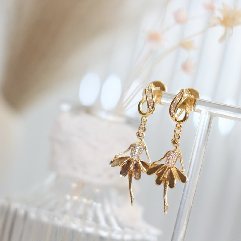 Ballet Girl | Ballet Girl - Earrings & Clip-ons - Copper & Brass Gold