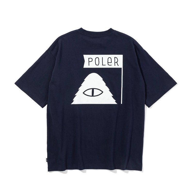 日本限定POLER FURRY FONT RELAX FIT TEE 毛絨字體LOGO短T / 藍 - 男 T 恤 - 棉．麻 藍色