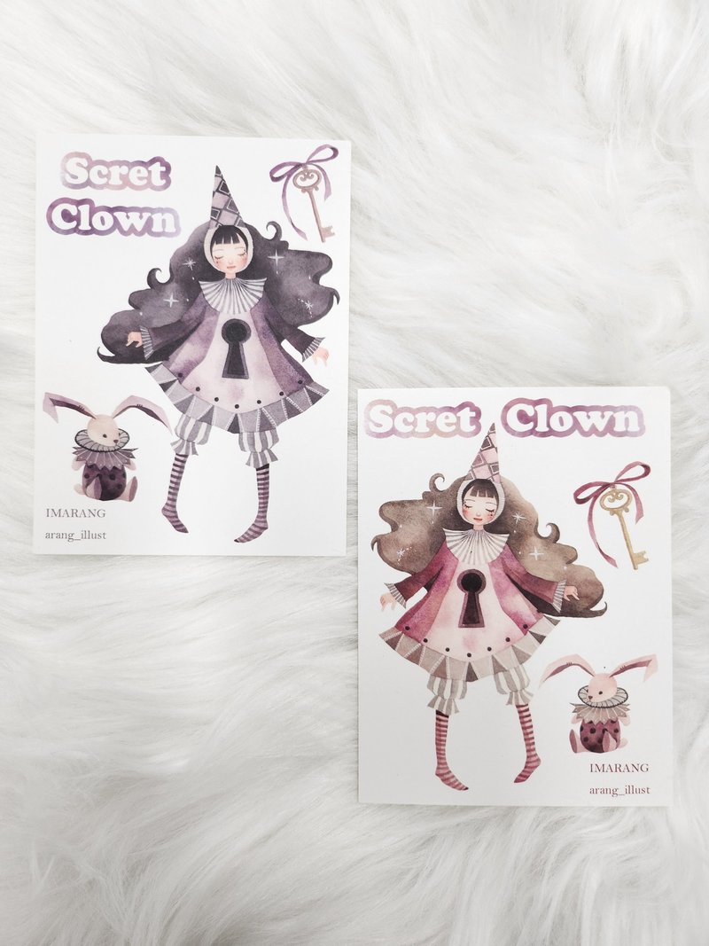 Secret clown girl - 貼紙 - 紙 