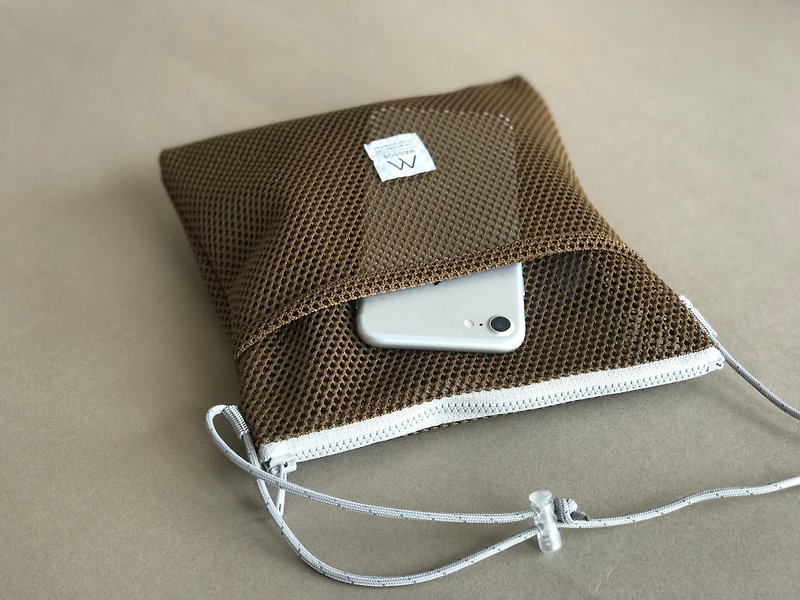 Lightweight mesh material Sakosh / BROWN - Messenger Bags & Sling Bags - Nylon Brown