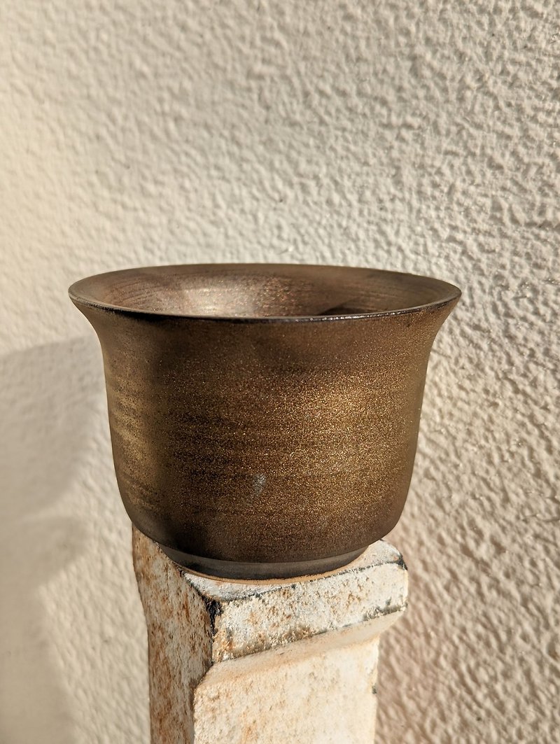 鎏金歲月 | 奢華黑金 手作 花器 陶器 - 花瓶/花器 - 陶 