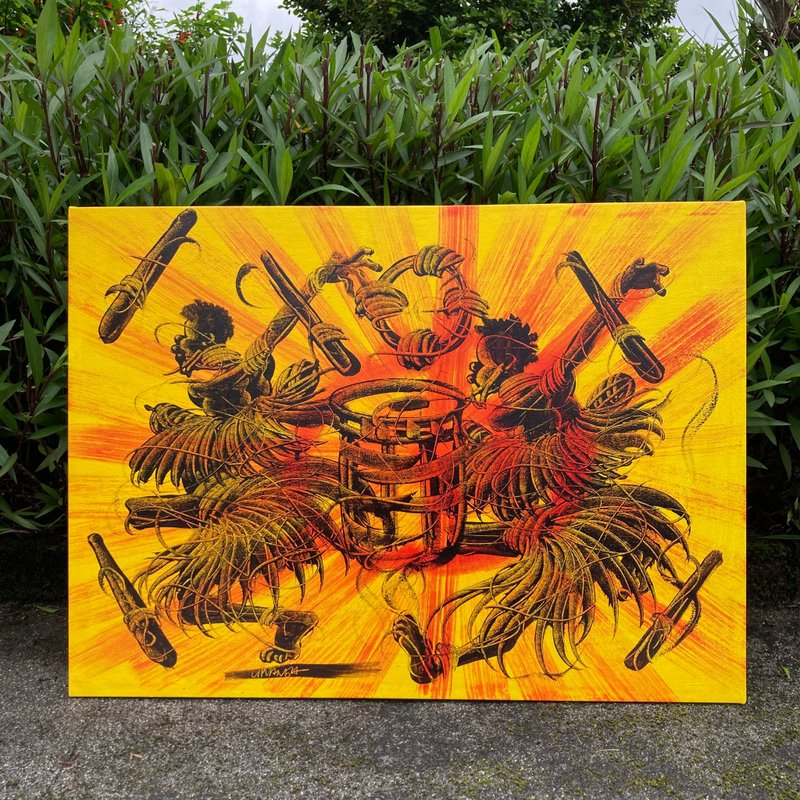 【U951-Crazy Dance】African art flown to Taiwan/80x58cm - โปสเตอร์ - วัสดุอื่นๆ 