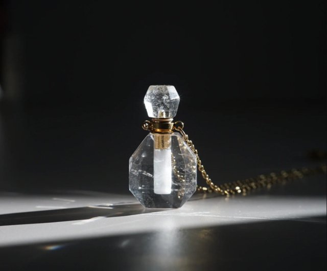 Gemstone perfume store bottle necklace