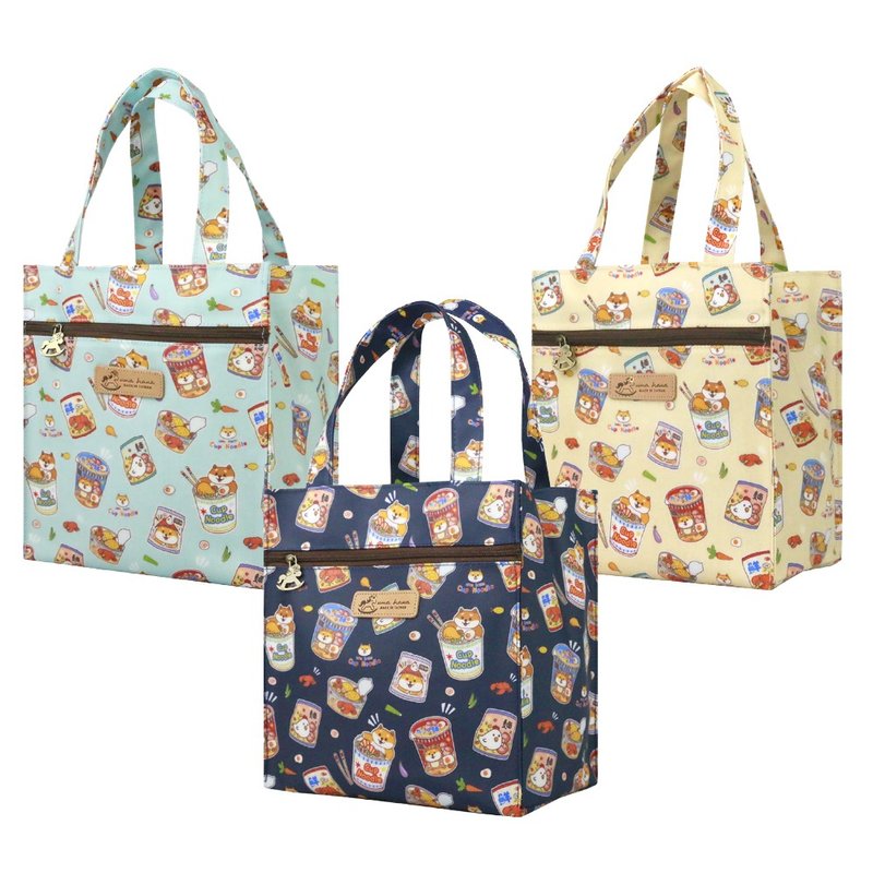 [Instant Noodles Shiba Inu-Pu He Bag] Made in Taiwan, all-purpose waterproof portable lunch bag - กระเป๋าถือ - วัสดุกันนำ้ 