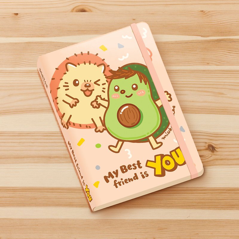 Hedgehog boy A5 hard leather notebook super large capacity blank hand account white Daolin paper inner page - Notebooks & Journals - Paper Multicolor