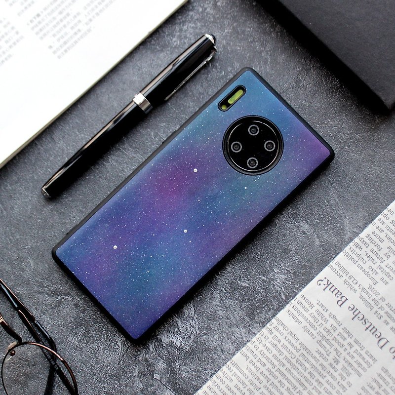 HUAWEI starry sky leather phone case first layer leather phone case p20 p30 mate20 pro - Phone Cases - Genuine Leather Multicolor