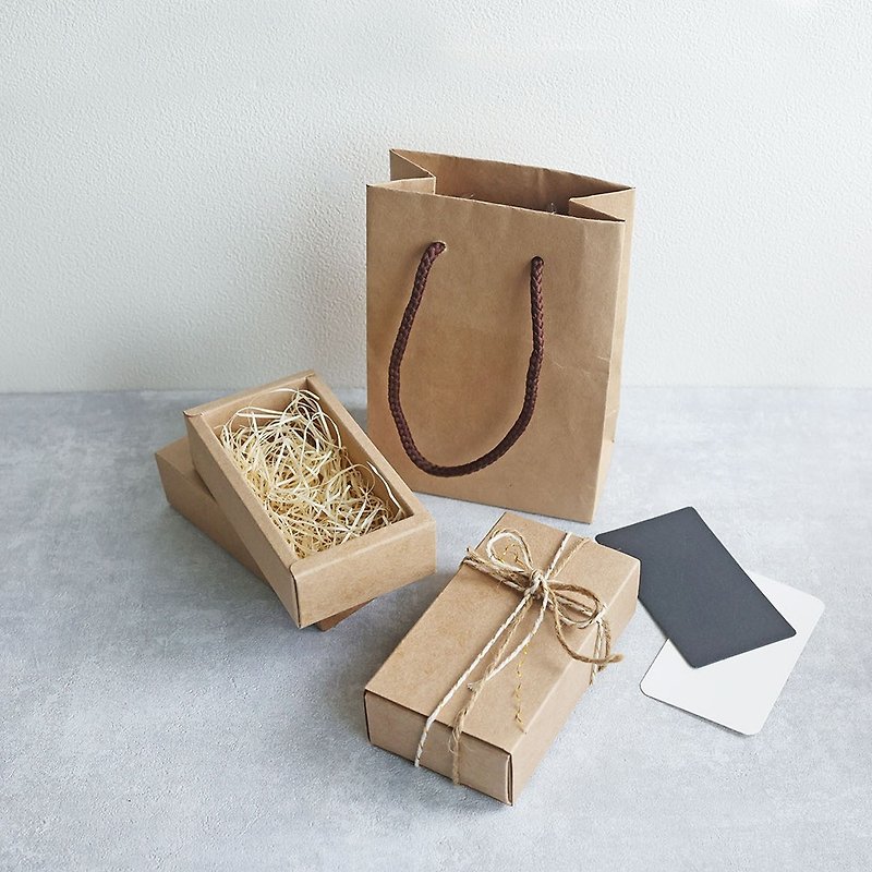 [Additional Purchase] Cowhide Gift Box Set Cowhide Box Fine Wood Silk Bag Handwritten Card - Storage & Gift Boxes - Paper Brown