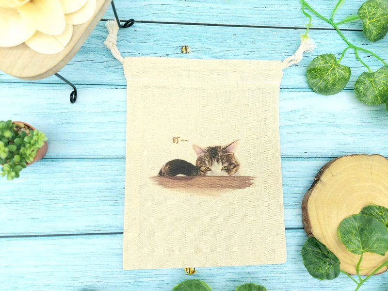 虎斑皮皮 盯-厚束口袋 - 束口袋/束口背包/水桶包 - 其他材質 