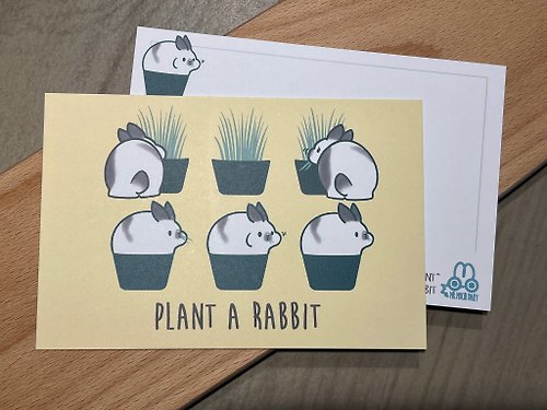Mr. Mochi Daily 麻糬君的日常 Plant a Rabbit- 種出兔子 明信片