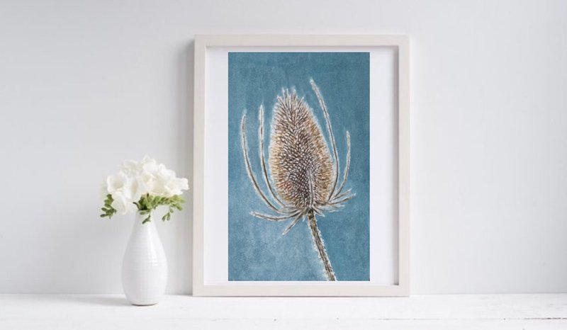 Pile cone original watercolour painting modern painting wall art - ตกแต่งผนัง - กระดาษ หลากหลายสี