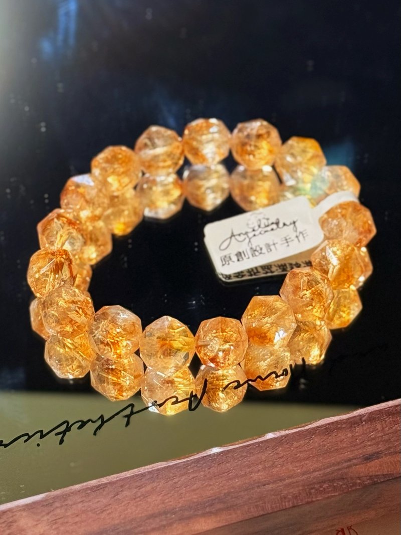 彌雅手作丨做自己的大女主丨天然璀璨鑽石切割黃水晶手串原創設計 - 手鍊/手環 - 水晶 黃色