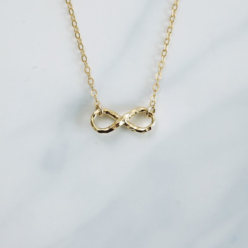 Hammered Infinity Necklace | 14K Gold Filled - Necklaces - Other Metals Gold