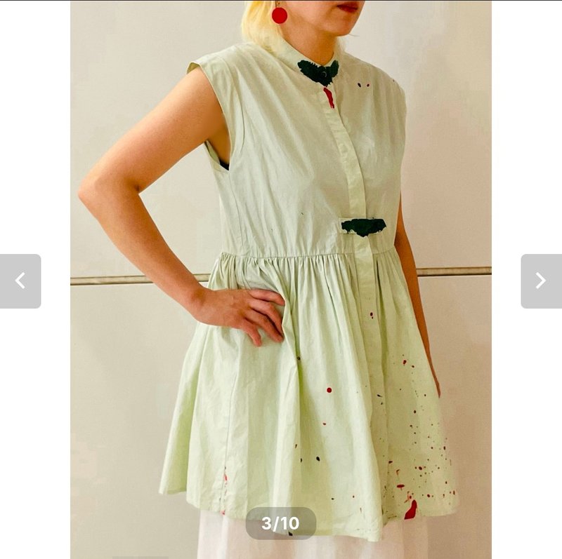 【drip】painted sleeveless shirts - 女襯衫 - 其他材質 