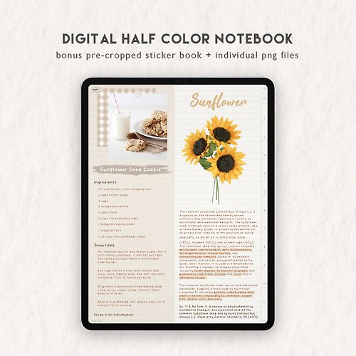 Papier Plan Digital Half Color Notebook (Pastel Dream) for GoodNotes Notability Samsung Note