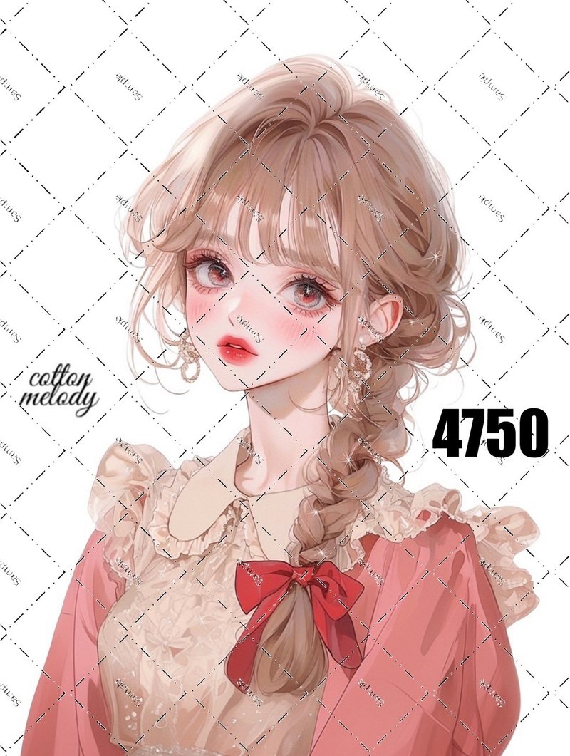 original sticker no.4750 人物ステッカー オリジナルステッカー オリジナル人物ステッカー 装飾ステッカー cotton melody - 貼紙 - 紙 