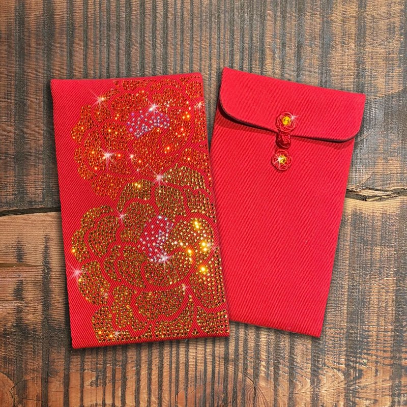 [GFSD] Rhinestone Boutique - Austrian Rhinestone Lucky Red Packet [Unparalleled Peony] - Chinese New Year - Other Materials Red