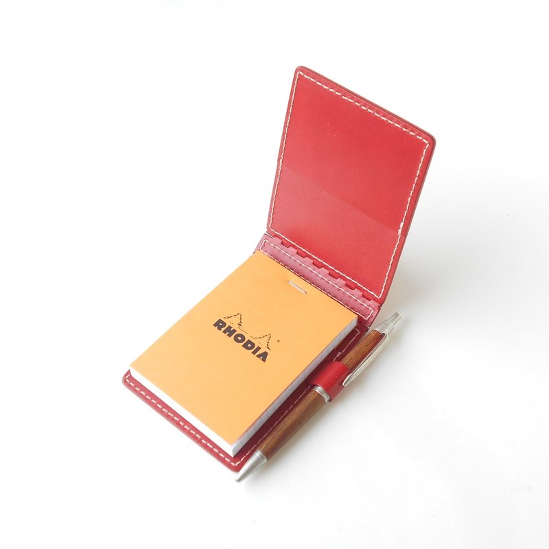 レザー蝶番の RHODIA No11 カバー Red - 筆記本/手帳 - 真皮 紅色
