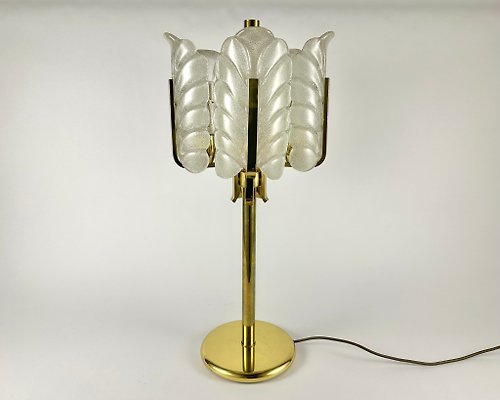 HappyDuckVintage Carl Fagerlund 為 Orrefors 設計的 1970 年代復古檯燈玻璃葉和