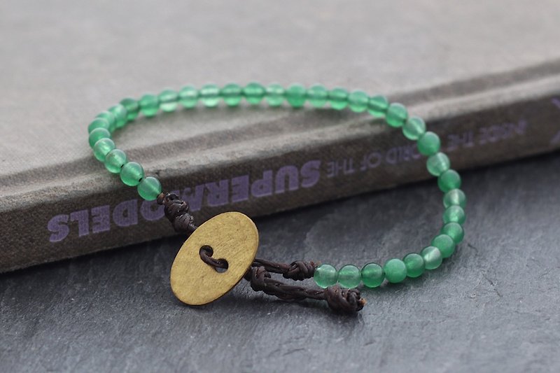Jade Stone Basic Bracelets Woven - สร้อยข้อมือ - หิน สีเขียว