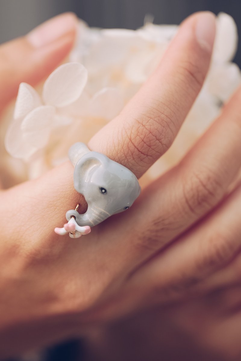 Elephant flower ring - แหวนทั่วไป - วัตถุเคลือบ 