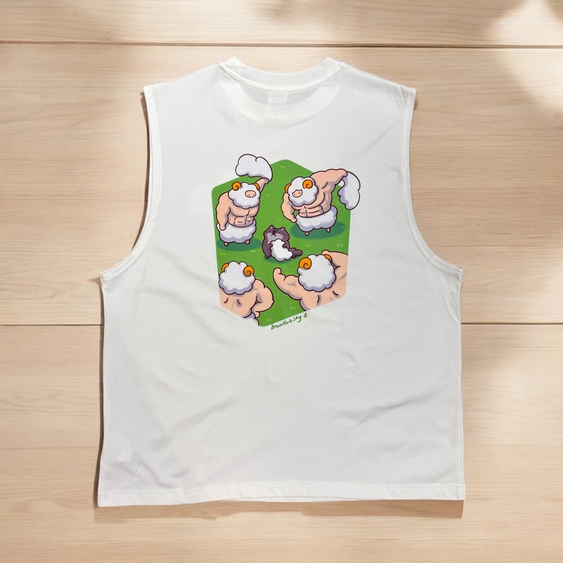 Sheep in disguise tank top - เสื้อกั๊กผู้ชาย - เส้นใยสังเคราะห์ 