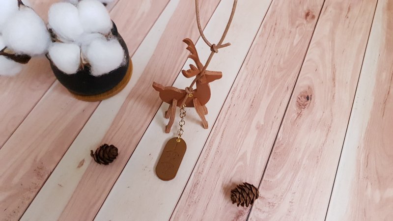 YF129_ 手工文創 DIY 一路平安吊飾、擺飾、掛飾、吉福物品 - 擺飾/家飾品 - 真皮 咖啡色
