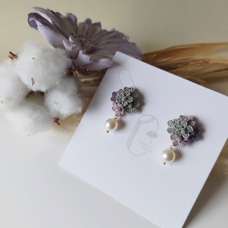 Blossom Series Braided Earrings/Spring Flower Basket - Earrings & Clip-ons - Other Man-Made Fibers 