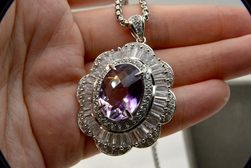 High Clarity, Fine Cut Amethyst Necklace - Necklaces - Gemstone Purple